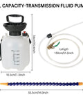3L Transmission Fluid Pump for Manual Transmission Oil Filling System with hose and nozzle, dimensions shown