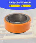Premium Drive Wheel For MT15 And PU Replacement Fits Electric pallet Jack Trucks, 210mm diameter, orange polyurethane.