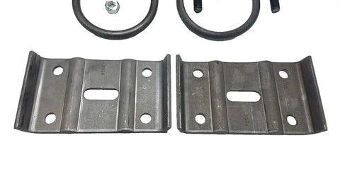 Trailer Axle Bolt Kit for 9K 10K GD Axles Five Eighths Inch U Bolt by Nine Inches Fits Two Point Five Inch Springs Heavy Duty Trailer Connection Reduces Wobble and Movement During Transport Truck Ready, steel spring plates
