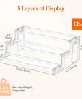 Clear 12 Inch Three Tier Cupcake Stand Display Riser Organizer With Tool Free Assembly dimensions and weight capacity