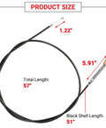 56 Inch Go Kart Brake Cable Kit For Predator 212cc 196cc And GX Series Engines, cable with measurements shown