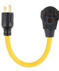 L14-30P To 6-50R Twist-Lock Plug Adapter For Welder And Generator Power Cord, 4 Prong To 3 Prong Locking Connector, yellow cord