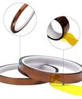Close-up of 2mm by 100ft Kapton Tape Pro Grade Adhesive High Temperature Polyimide, showcasing the heat resistant material, pack of 2.