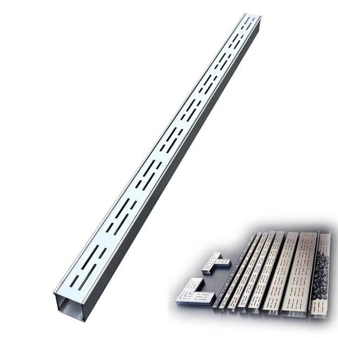 Heavy Duty Trench Drain Kit Up To 1 Ton Load Capacity For Driveways Courtyards Lawns And Patios With Durable Stainless Steel Grate