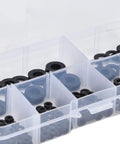 Nylon Flat Washers 250 Pcs Master Kit M2 Assortment For Household Electrical Automotive Marine Gear Black Sealing Spacers Gasket Set With No Burrs And A Slick Smooth Finish, assorted black nylon flat washers in plastic organizer