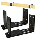 Heavy Duty Door Barricade Brackets Adjustable Security Bar Holder for 2x4 and 4x4 Lumber, Carbon Steel, Set of 2
