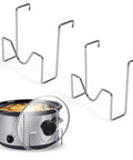 Kick Up Your Slow Cookin Game With This Heavy Duty Stainless Steel Lid Holder. Includes 2 lid stands with a slow cooker.