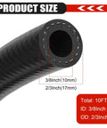 Three Eighth Inch ID Fuel Line Hose Ten Feet NBR Rubber Push Lock Truck Grade High Pressure 300 PSI For Automotive Fuel Systems And Engines Durable Fuel Line For Cars