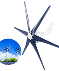 800W Wind Turbine Generator Kit For Off Grid Power 12V 24V 48V Easy Install Six Blade Windmill System With Controller Blue