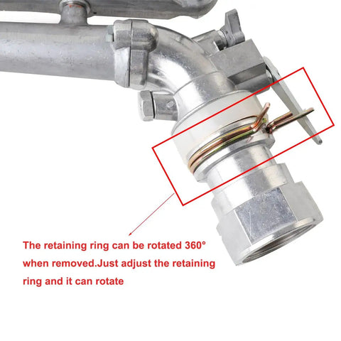 Close-up of 1.5 Inch Farm Sprinkler Spray Gun 360 Degree Rotary For Big Area Watering with adjustable retaining ring detail.