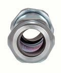 Close-up of Long Pattern Compression Coupling for 1 Inch IPS Galvanized Steel, 4 3/8 Inch Length, showing interior details