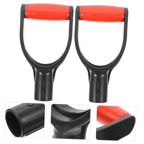 2-Pack D-Shaped Replacement Shovel Handle Grips For Garden Tools Easy Install Ergonomic Comfort Grip No Sweat Durable Plastic Handles.