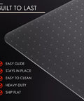 Clear 32x48 Office Chair Mat For Carpeted Floors, Heavy Duty Desk Chair Mat With Studded Underside, No Slip Pad Protects
