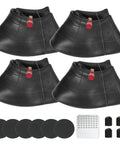 4 Pack 4.10/3.50-4 Inner Tubes With TR87 Bent Valve Stem 10 Inch Heavy Duty Replacement, black tubes with valve caps and patches
