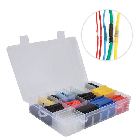 Colorful Heat Shrink Tubing Kit With 580 Pieces For Wire Insulation Protection And Leak Prevention, Fast Shrinking At 84C Temp, Durable Polyolefin Material With 2:1 Ratio To Keep Your Cables Snazzy And Secure. assorted heat shrink tubes in storage case