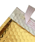 Close-up of peel and seal strip on Gold Bubble Mailer 6.25 By 9 Inch Inner Padded Envelopes Pack Of 20 Makeup And Shipping Ready To Ship