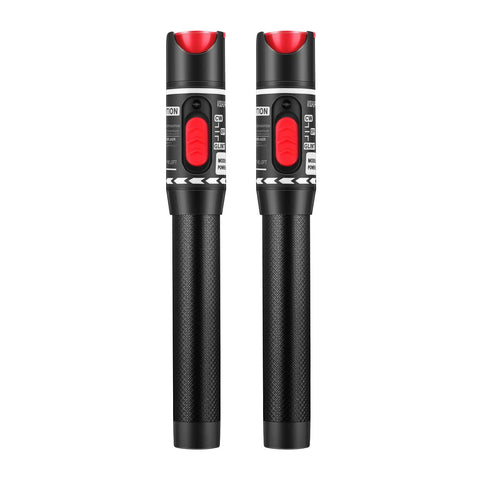 Pro Grade Visual Fault Locator Fiber Optic Tester with 2 PCs singlemode adapters for network maintenance, front view