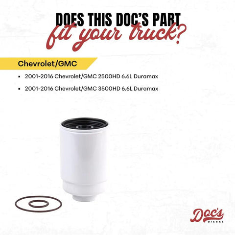 Diesel Fuel Filter DPS9059 For Chevy And GMC Duramax 6.6L 2500HD 3500HD 2001-2016 Replaces TP3018 shown with O-ring