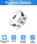 Two Pack Single Groove Pulley Set, 7mm Fixed Bore, 30mm Outer Diameter Aluminum Alloy Belt Pulley For 6mm PU Round Belts, Includes Hex Wrench, Durable Precision Gear For DIY Projects. Aluminum alloy pulley with single groove, 7mm bore, 30mm OD for 6mm PU belts.