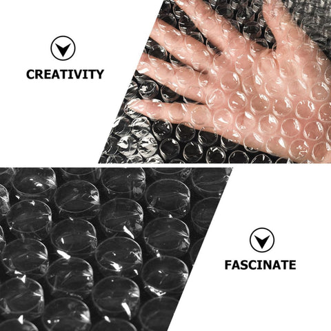 Thickened LDPE Bubble Wrap Roll for Moving and Shipping, one roll cushion film, close-up of hand pressing on bubble surface
