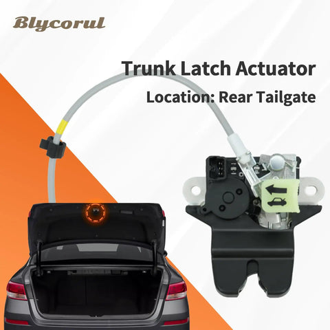 Kia Optima Rear Trunk Latch Actuator Replacement For 2016 To 2020 Models shown installed and close-up