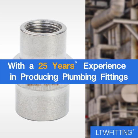 Stainless Steel 316 Female Reducing Coupling Quarter Inch by Eighth Inch NPT Pipe Fitting for Air and Water Lines
