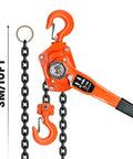 Built Tough 3 Ton Manual Lever Hoist with G80 galvanized chain and dual swivel hooks, 3M long for heavy lifting.