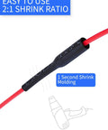 Heat Shrink Tubing Kit 2 To 1 Shrink Ratio For Electrical Wires Automotive Electronics, black sleeve on red wire