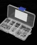 Stainless Steel Circlip Assortment 120 Piece Snap Ring Kit For Machinery Automotive And Industrial Use 9mm To 14mm Size Range Rust Resistant