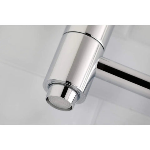 Millennium Pot Filler Faucet, Wall Mount, Single Hole Install, Drip-Free Ceramic Disc Cartridge, Chrome nozzle close-up