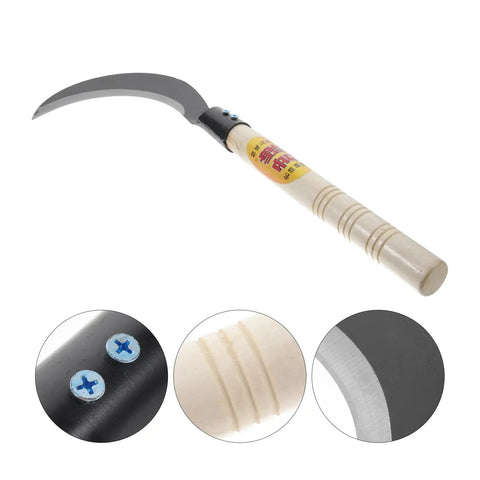 Long Handled Weeding Tool With Semi Circular Steel Blade for Lawn Garden and Farm Clearing Manual Mowing Tool product image