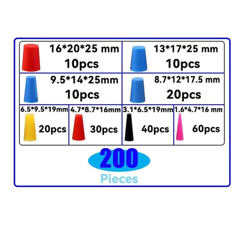 Awesome Amagogo Silicone Tapered Plug Kit With 200 Versatile Hole Stoppers For Painting And Machine Sealing High Temp Resistant Assortment Set Perfect For Diy Pros Working Hard On Coating Jobs Every Day, 200 pieces, 8 sizes