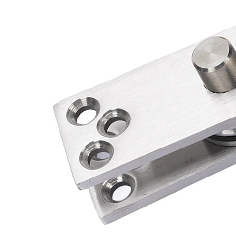Heavy Duty Pivot Hinge For Wood Doors Up To 220 Lbs Jeffergarden Stainless Steel Hidden Door Hinge close-up with mounting holes