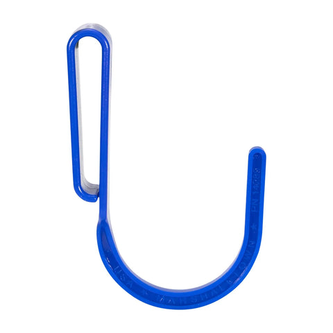 Workhorse Tool Hook And Trowel Hanger A Dependable Hand Tool Carrier that clips to gear bags and belts, featuring a blue metal hook.