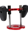 Adjustable Aluminum Router Lift System With Stainless Steel Support Rods for Built Like A Tank Durability and Smooth Vertical Depth Adjustment, red frame