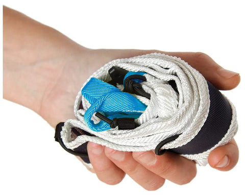 Choucas Light Harness Black Iris Small Ultralight Climbing Harness, compact design, folded and held in hand, 84g, pack friendly