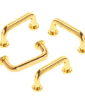 Gold Metal Mini Cabinet Knob Pulls Set, 1 To 12 Scale Dollhouse Furniture Hardware, 4 decorative gold drawer handles.