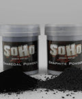 Urban Artist Graphite And Charcoal Powder 15 Gram For Soft Shading And Rich Pigment In Drawings, jars with spilled powder