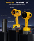 Cordless 21V Leaf Blower With Dual 4.0Ah Batteries, Brushless Motor featuring non-slip handle and detachable air nozzle