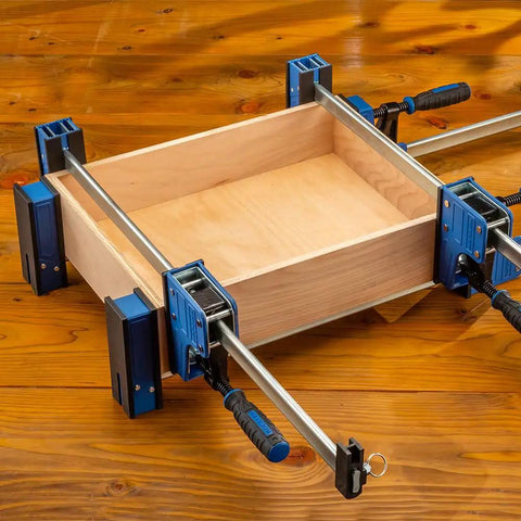 Beefy 24-Inch Parallel Bar Clamps For Woodworking, Adjustable Heavy Duty Clamps With Ergonomic Handle, Deep 3-1/2-Inch Jaws on wood project