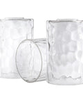 Three Pack Clear Hammered Glass Lamp Shade Replacement 1-5/8 Inch Fitter, 6-1/16 Inch Tall Water Ripple Cylinder Style