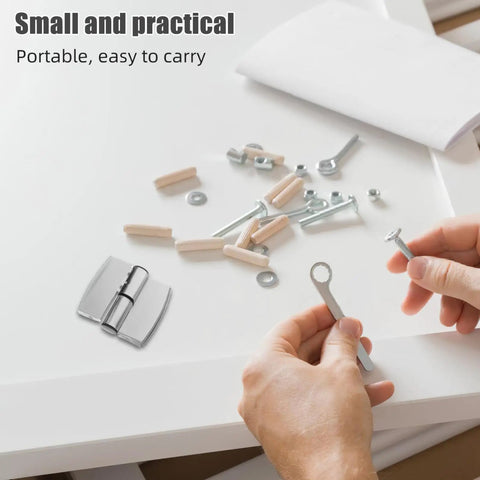 Tools and parts with Heavy Duty Stainless Steel Bathroom Partition Door Hinges For Foldable Toilet Stall Doors on table.