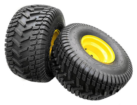 Tubeless Pneumatic Tire and Wheel Assembly 20x8.00-8 Turf Traction Tread For Riding Mowers Replacement Rear Tire 2 Pack Fits John Deere Lawn Tractors Compatible