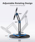 Side view of 360 Degree Rotating Magnetic Phone Stand For Desk With Adjustable Foldable Aluminum MagSafe Holder And Non Slip Base
