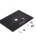 Heavy Duty Aluminum Router Table Insert Plate With Dual Snap Lock Rings For Custom Built Workbenches and screws.