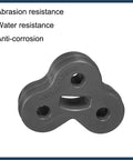 Upgraded 11mm 3 Hole Exhaust Muffler Hanger For Jaguar Xf And Xj Models From Two Thousand Eight To Two Thousand Eighteen Durable Black Rubber Bushing Mount Bracket Insulator Tail Pipe Kit Super Stylish Fitment Guaranteed. black 3-hole rubber hanger with 11mm holes for exhaust mounting