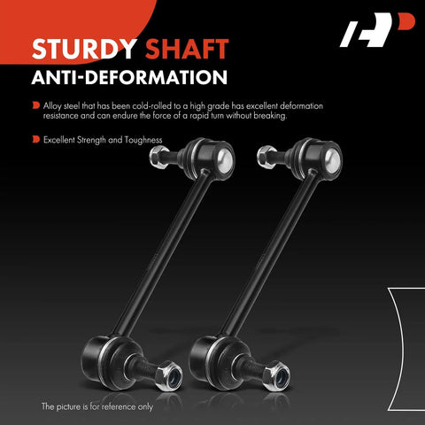 Two Rear Sway Bar Links Stabilizer Kit for Hyundai Sonata Kia shown on black background with sturdy shaft design