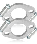 Straight Shot Exhaust Flange Repair Kit For 2.5 Inch Muffler Pipes Featuring two galvanized carbon steel split flanges close-up view.