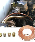 25 Feet Three Sixteenth Inch Copper Brake Line Kit With 16 Inverted Flare Fittings Zinc Plated Copper Tubing DIY repair