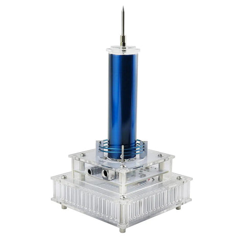 Music Tesla Coil Desktop Ornament With Three Arc Effects Lightning Maker Kit Bundle Includes Two Tiny DIY Tesla Coil Kits Blue Silver Gift For Science Lovers STEM Toy